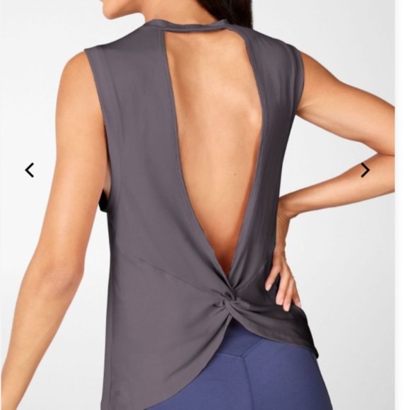 Fabletics Tops - Lacey Open Back Tank - Night Shade